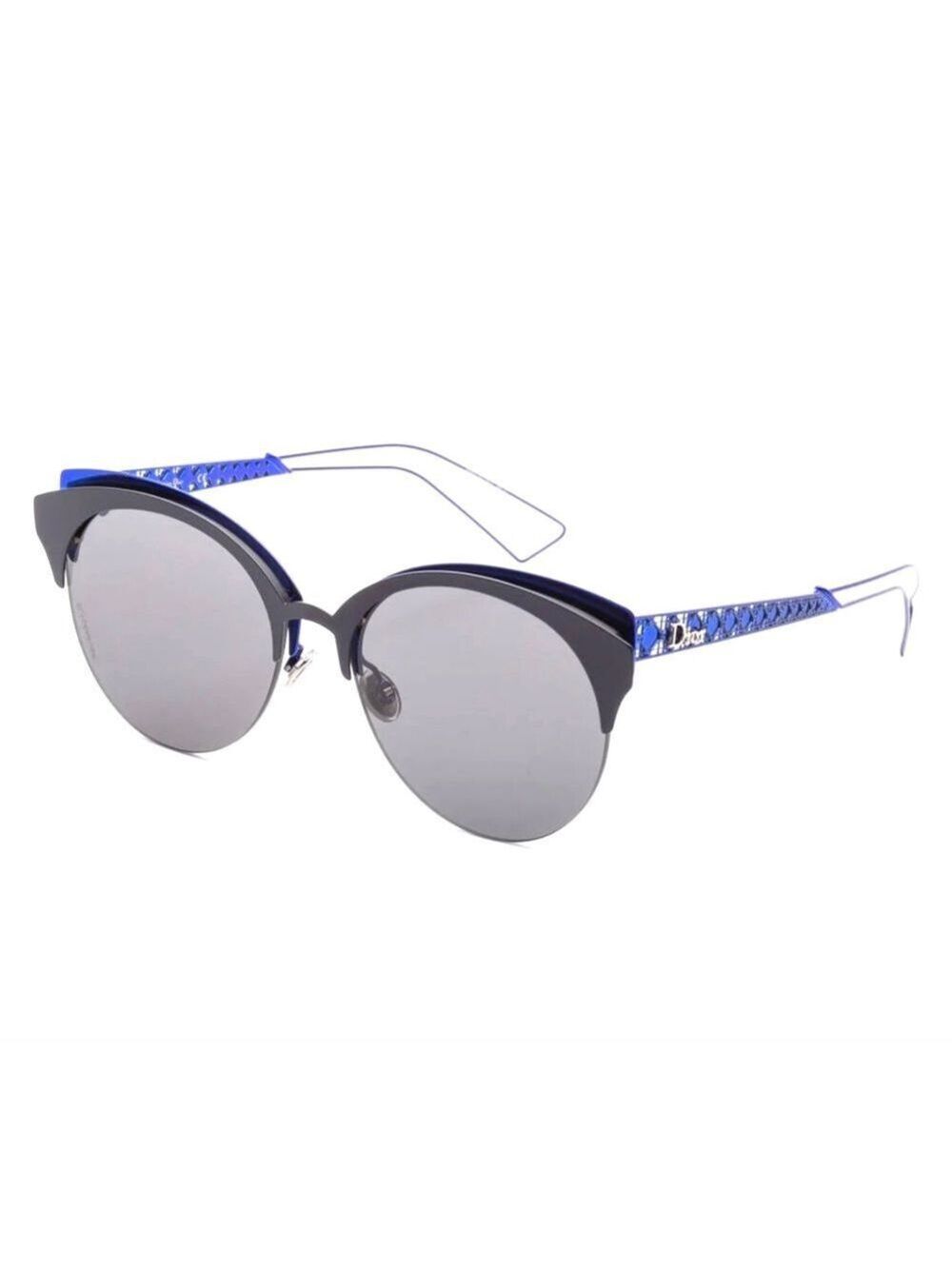 DIOR DIORAMA CLUB 55MM MATTE BLACK BLUE WOMEN SUNGLASSES